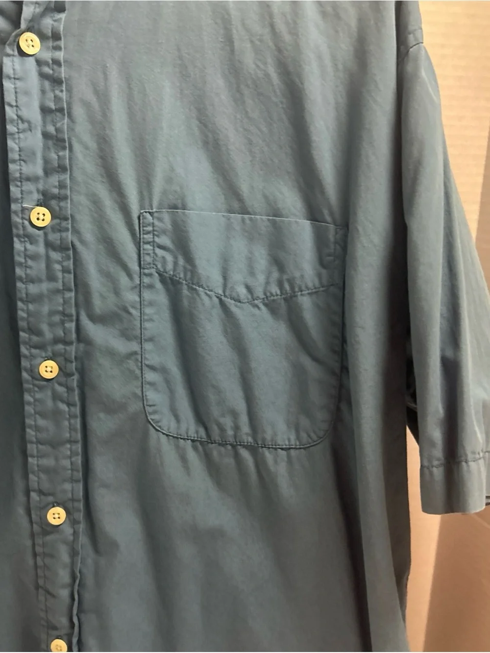 J.Crew Shirt Mens Size Medium Blue Button Cotton Short Sleeve Vintage